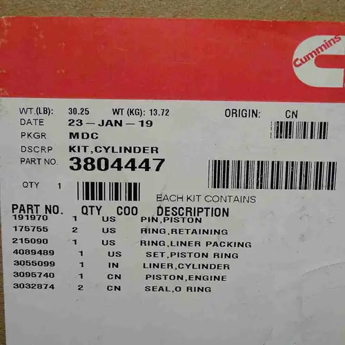 3408447 3095740 NT855 Piston Cylinder Liner - Image 2