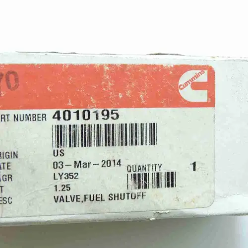 4010195 KTA19 Fuel Shutoff Solenoid - Image 2
